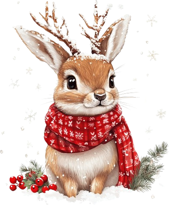 Motivtransfer 7671 Hase im Schnee