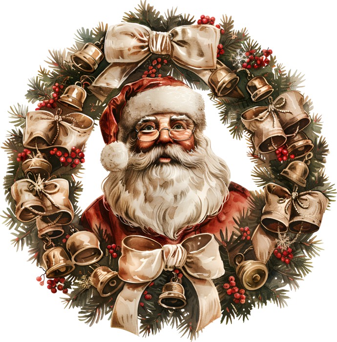 Motivtransfer 7689 Beiger Kranz mit Santa
