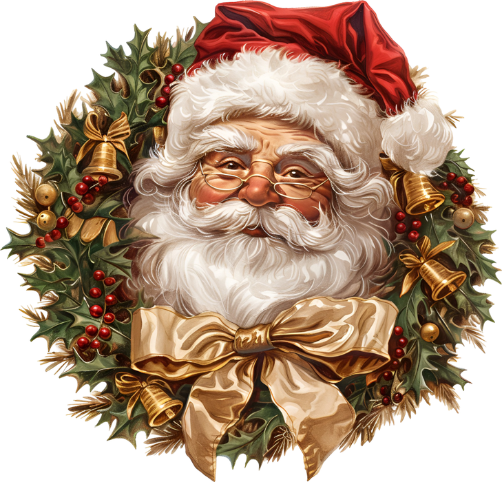 Motivtransfer 7721 Weihnachtskranz mit Santa