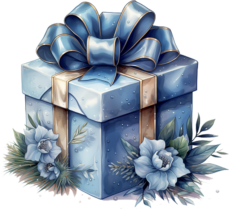 Motivtransfer 7727 Geschenk mit Blüte