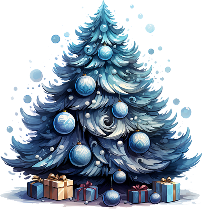 Motivtransfer 7739 Dekorierter Weihnachtsbaum