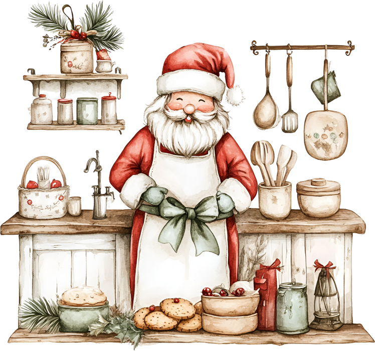Motivtransfer 7784 Santa in der Küche