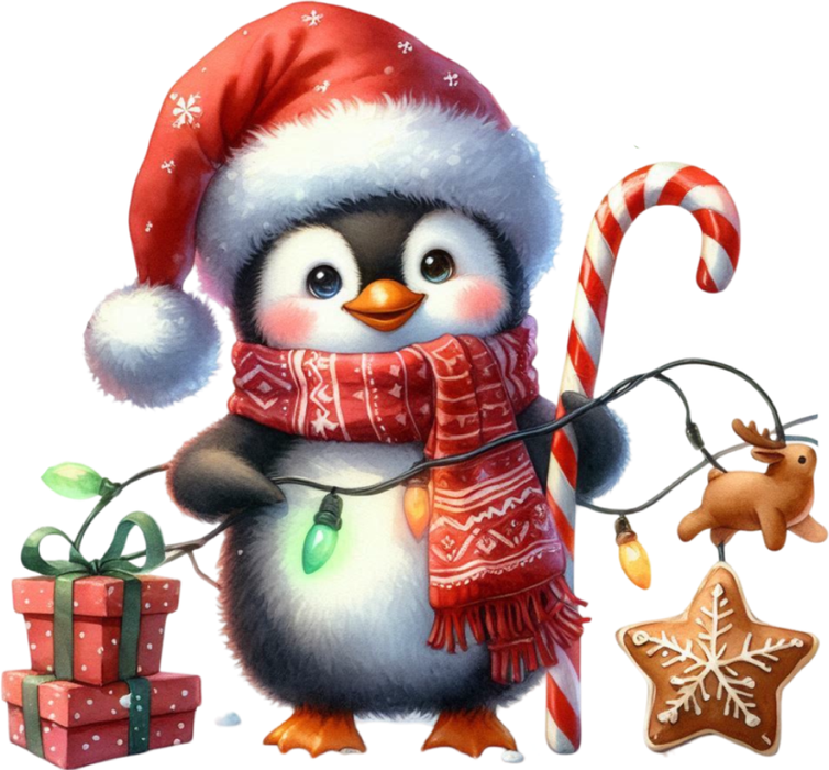 Motivtransfer 7790 Pinguin mit Zuckerstange