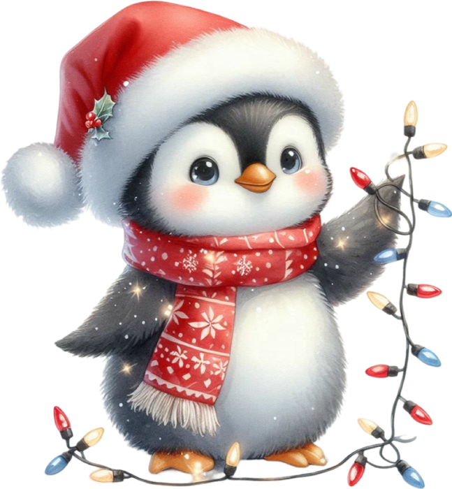 Motivtransfer 7812 Pinguin am dekorieren