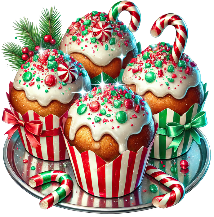 Motivtransfer 7845 Cupcakes mit Zuckerstange