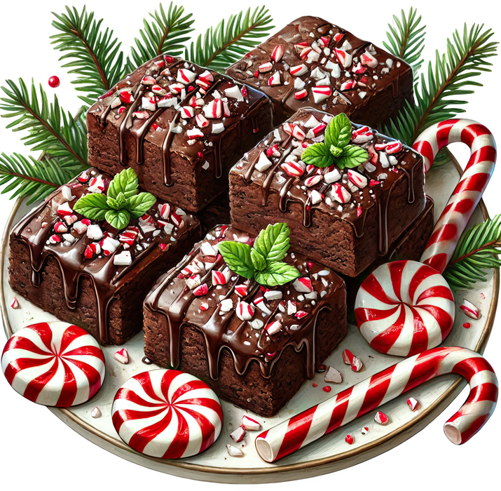 Motivtransfer 7862 Weihnachtsbrownies mit Zuckerstangen