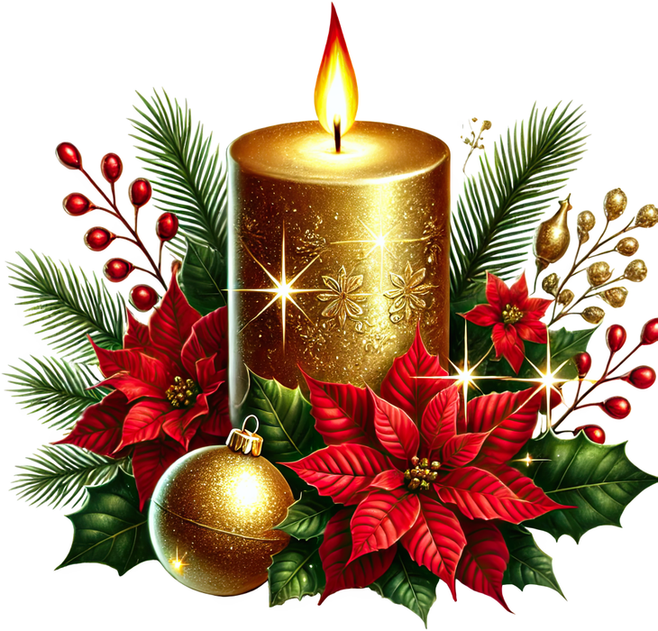 Motivtransfer 7872 Weihnachtskerze mit Schleife
