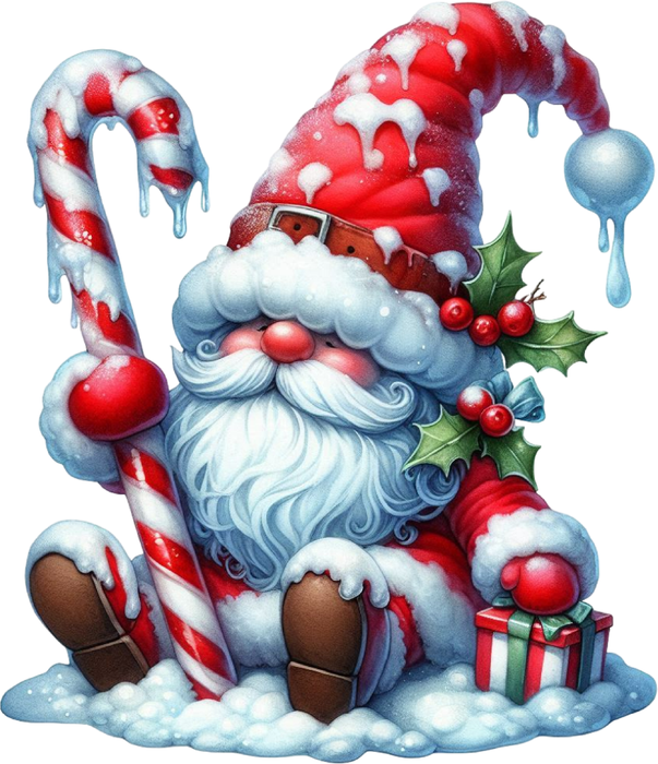 Motivtransfer 7913 Gnom im Schnee mit Zuckerglasur