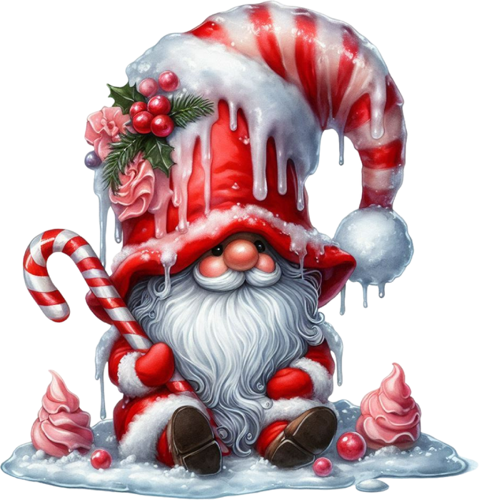Motivtransfer 7934 Gnom mit Weihnachtslaub