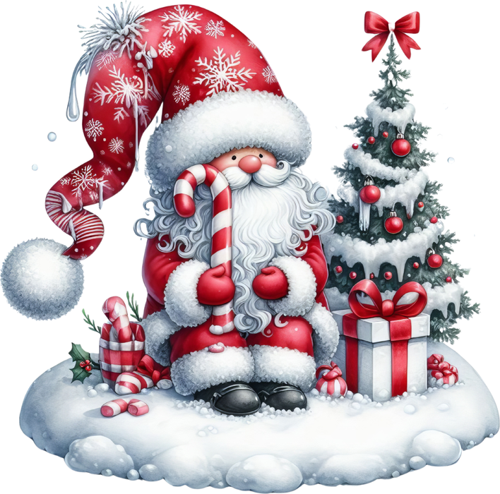 Motivtransfer 7944 Zuckergnom mit Tannenbaum