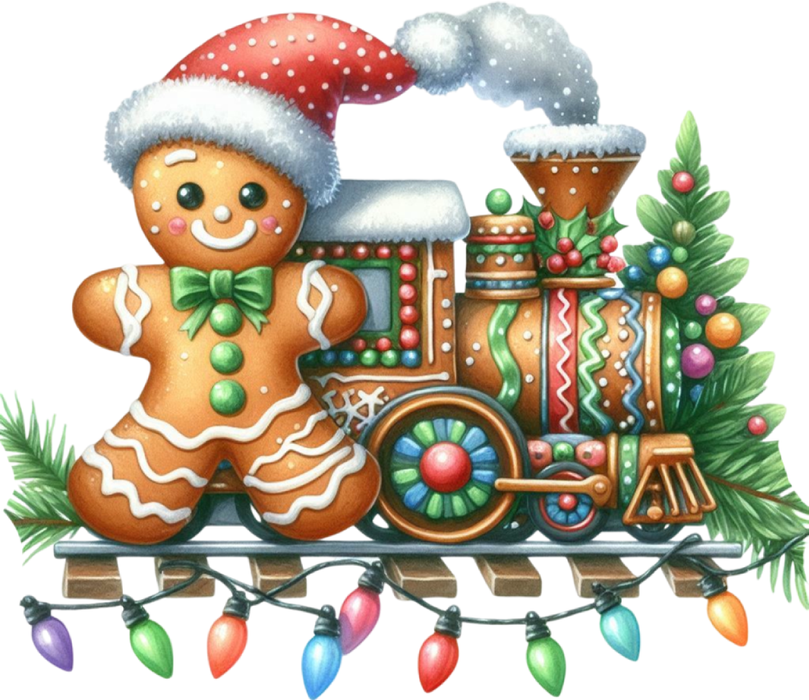 Motivtransfer 7959 Lebkuchenmännchen am Zug
