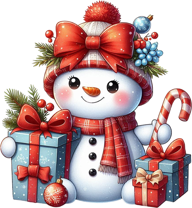 Motivtransfer 7976 Schneemann mit Geschenken