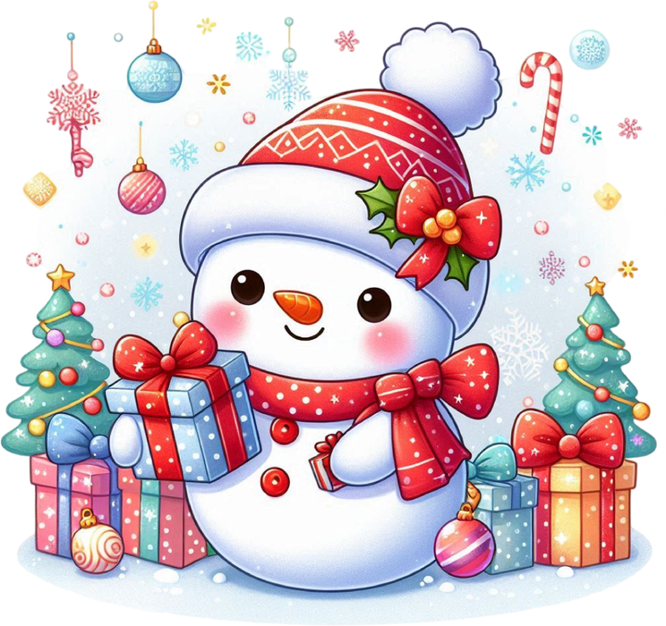 Motivtransfer 7982 Schneemann mit Geschenk