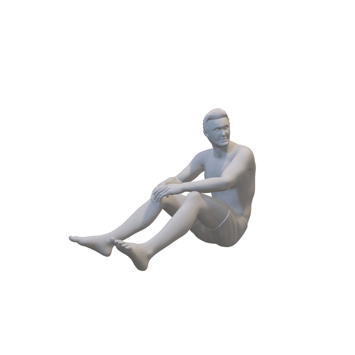 Mann sitzt am Strand - (3DP-80)