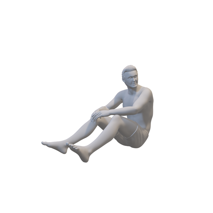 Mann sitzt am Strand - (3DP-80)