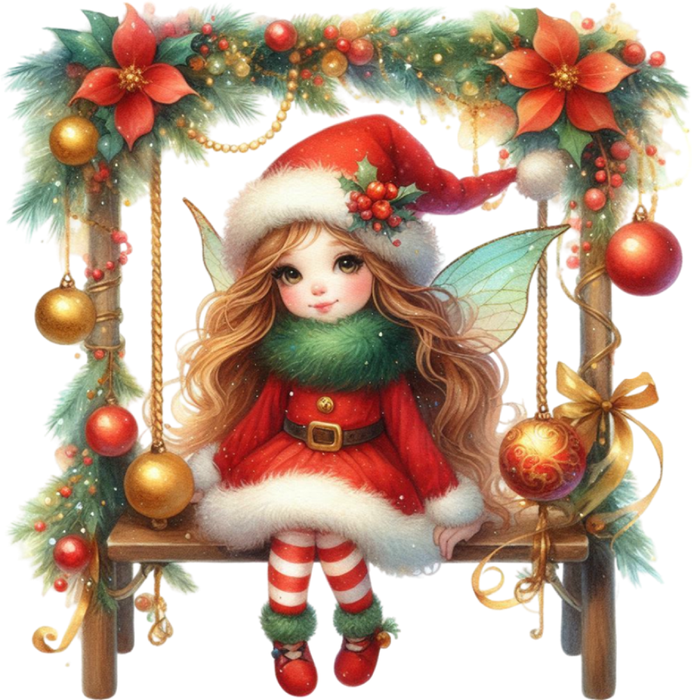 Motivtransfer 8006 Weihnachtsfee schaukelt