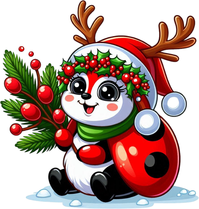 Motivtransfer 8012 Kleiner Weihnachtsmarienkäfer mit Grün