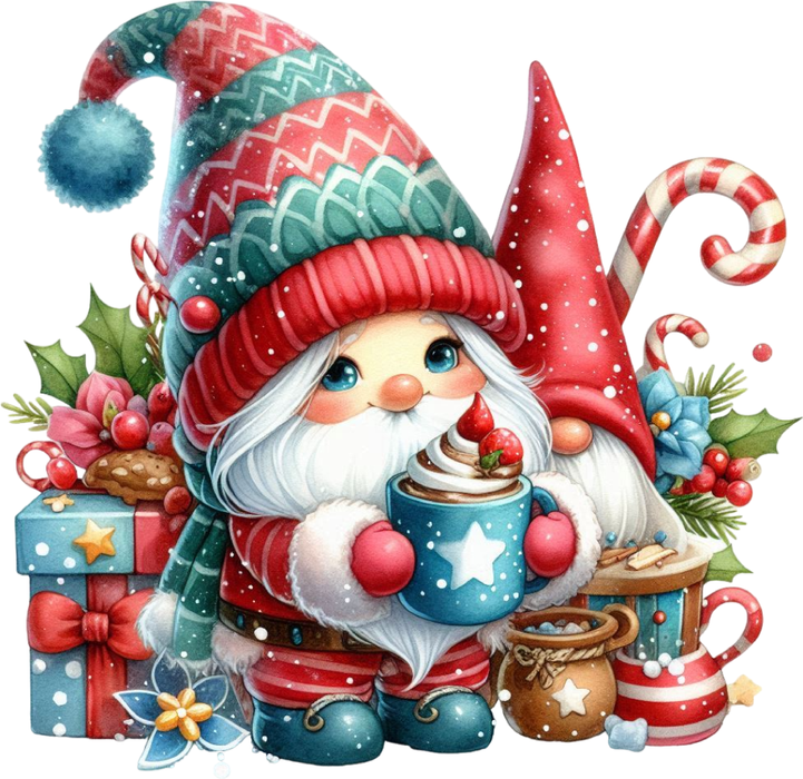 Motivtransfer 8063 Kleine Gnomin mit Geschenk