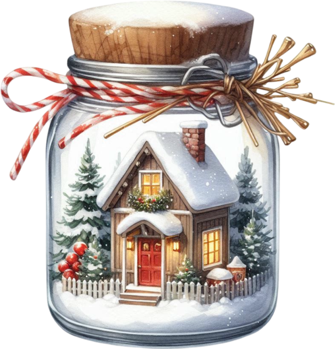 Motivtransfer 8071 Weihnachtsglas mit Dekoration