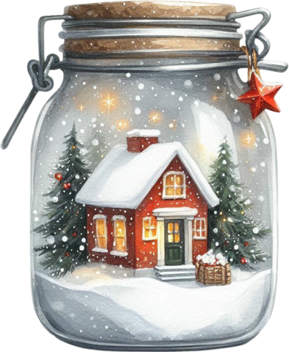 Motivtransfer 8080 Weihnachtsglas mit Dekoration
