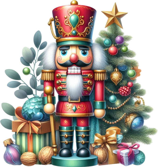 Motivtransfer 8124 Nussknacker mit Weihnachtsbaum