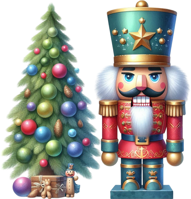 Motivtransfer 8126 Nussknacker mit Weihnachtsbaum