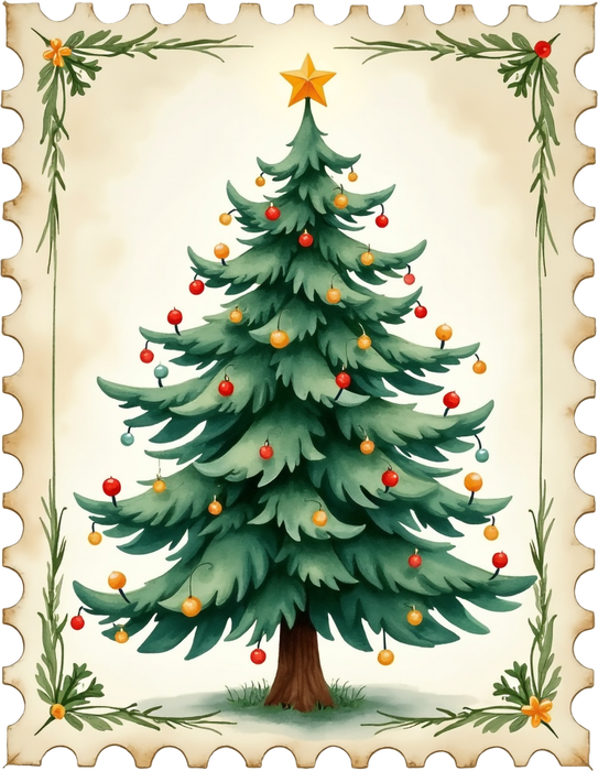 Motivtransfer 8200 Weihnachtsbriefmarke mit Tannenbaum