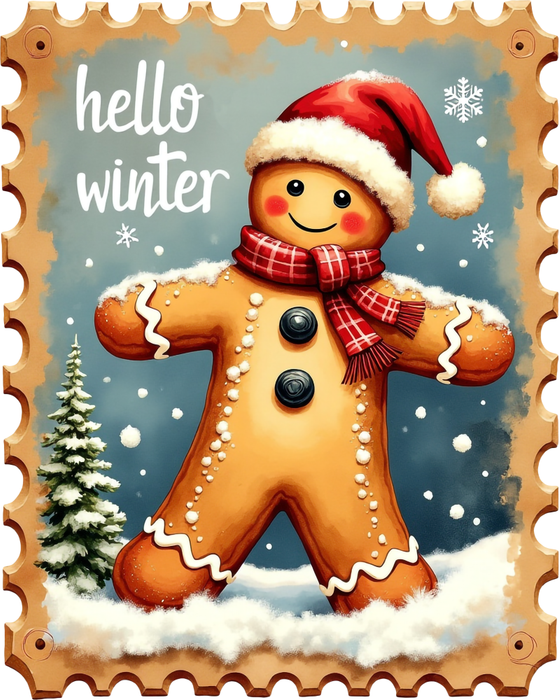 Motivtransfer 8208 Weihnachtsbriefmarke mit Lebkuchenmännchen