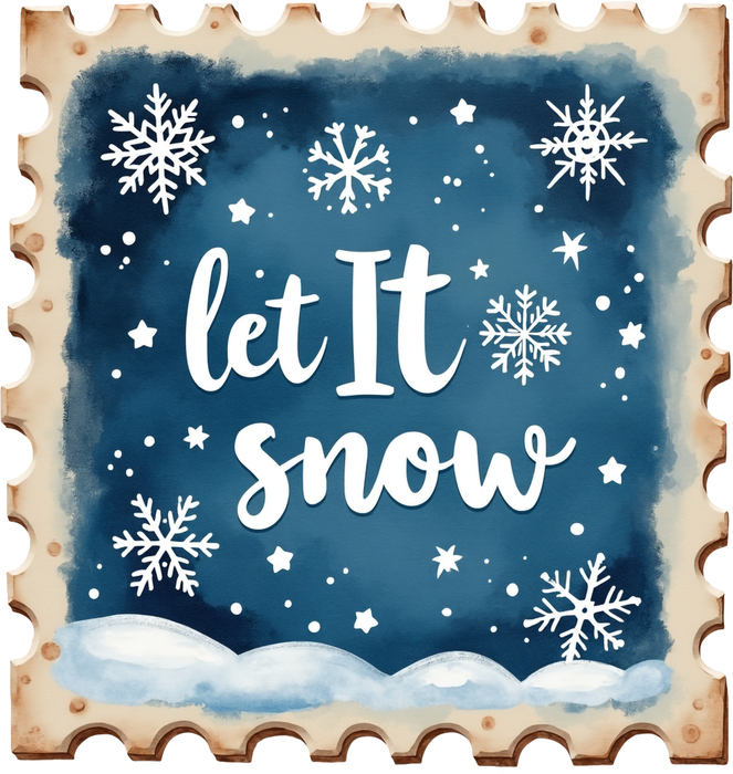 Motivtransfer 8209 Weihnachtsbriefmarke let it snow