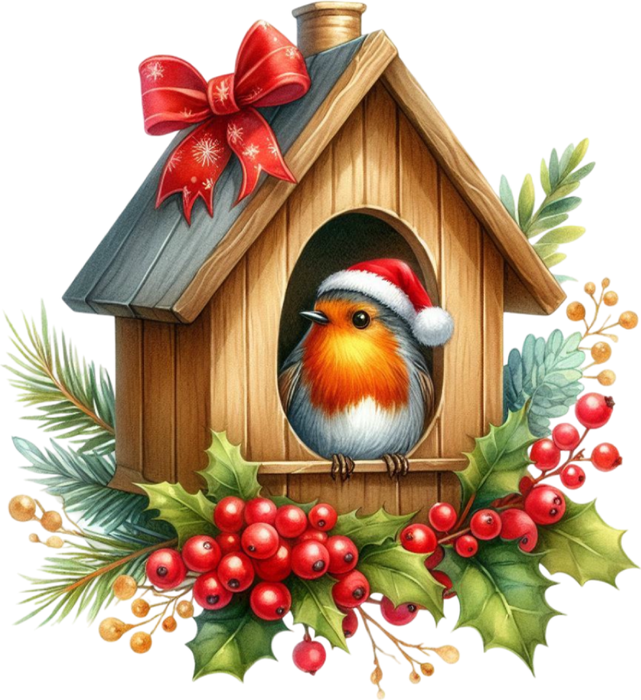 Motivtransfer 8214 Winterliches Vogelhaus