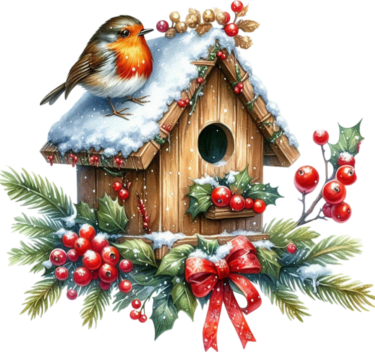 Motivtransfer 8215 Winterliches Vogelhaus