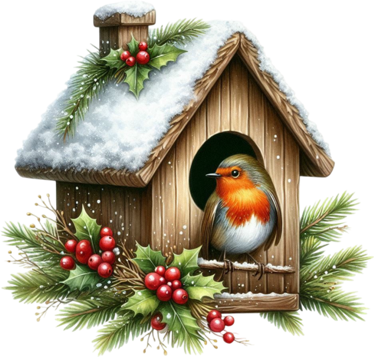 Motivtransfer 8216 Winterliches Vogelhaus