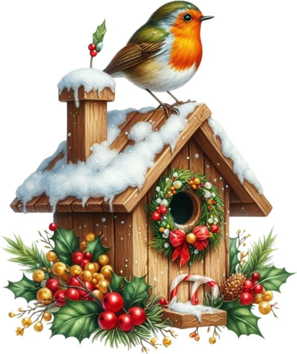 Motivtransfer 8217 Winterliches Vogelhaus