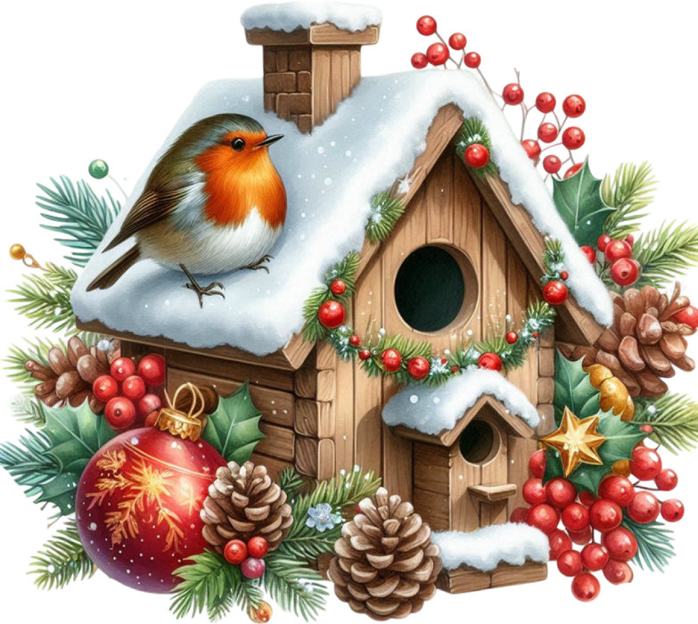 Motivtransfer 8219 Winterliches Vogelhaus