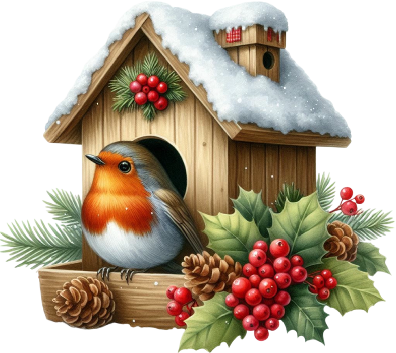 Motivtransfer 8220 Winterliches Vogelhaus