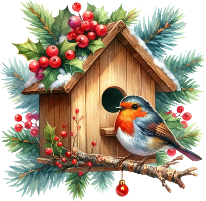 Motivtransfer 8221 Winterliches Vogelhaus
