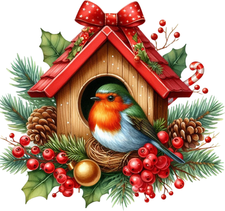 Motivtransfer 8222 Winterliches Vogelhaus