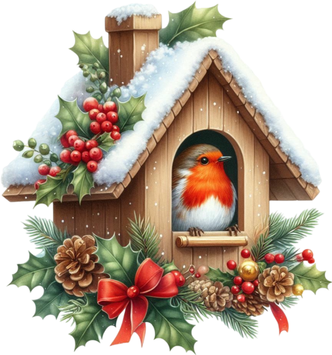 Motivtransfer 8223 Winterliches Vogelhaus