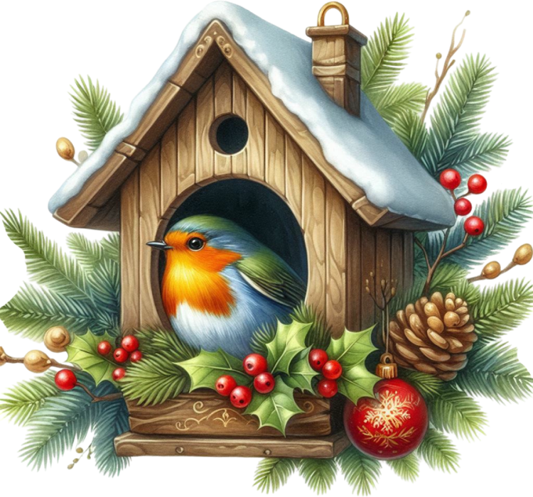 Motivtransfer 8227 Winterliches Vogelhaus