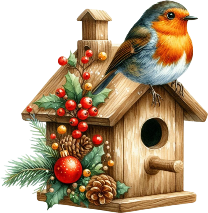 Motivtransfer 8231 Winterliches Vogelhaus