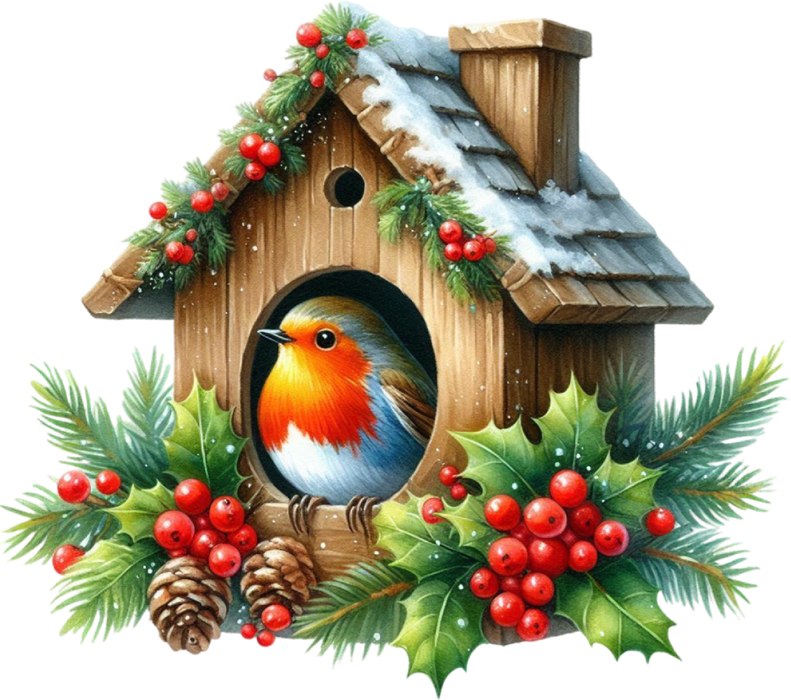 Motivtransfer 8232 Winterliches Vogelhaus