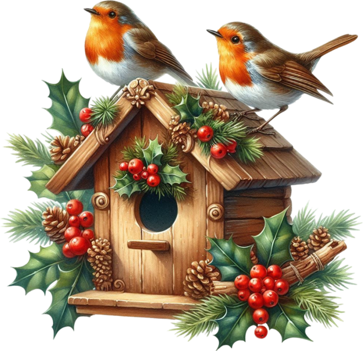 Motivtransfer 8234 Winterliches Vogelhaus