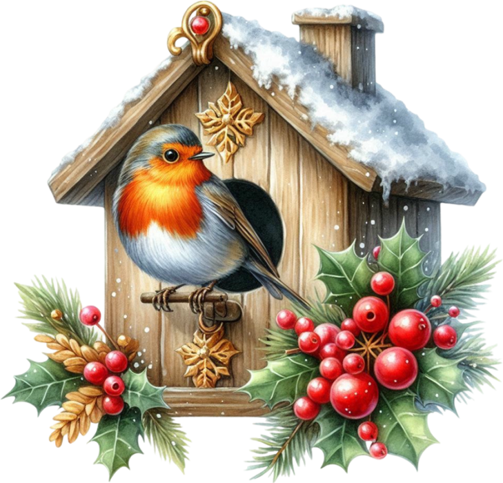 Motivtransfer 8235 Winterliches Vogelhaus