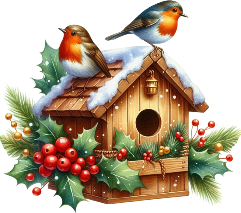 Motivtransfer 8236 Winterliches Vogelhaus