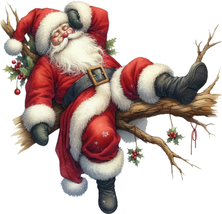 Motivtransfer 8240 Santa schläft auf einem Ast
