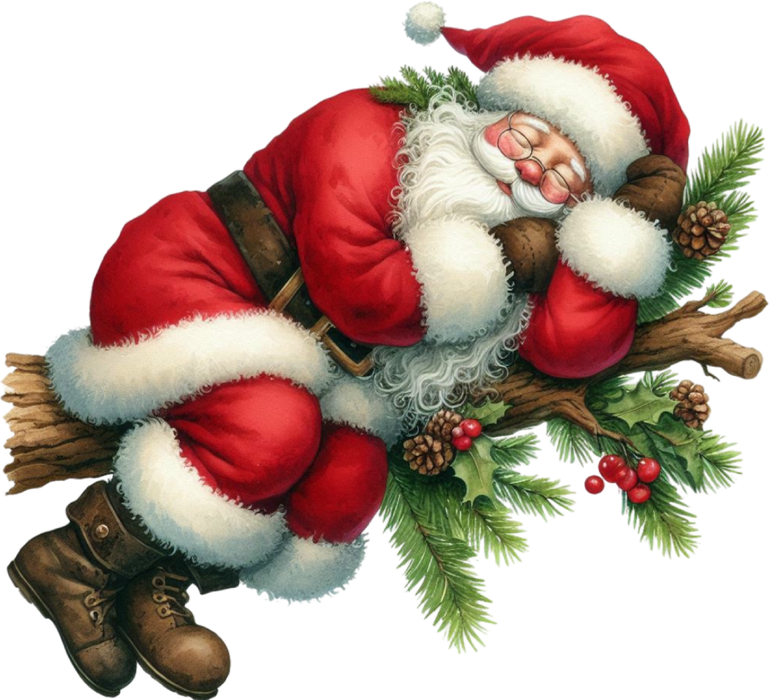 Motivtransfer 8243 Santa schläft auf einem Ast
