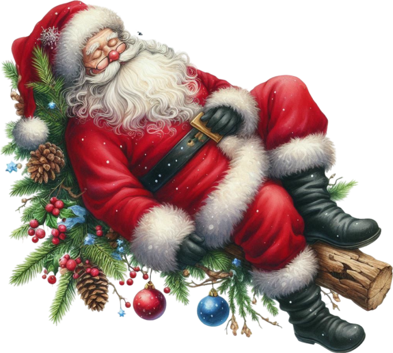 Motivtransfer 8246 Santa schläft auf einem Ast