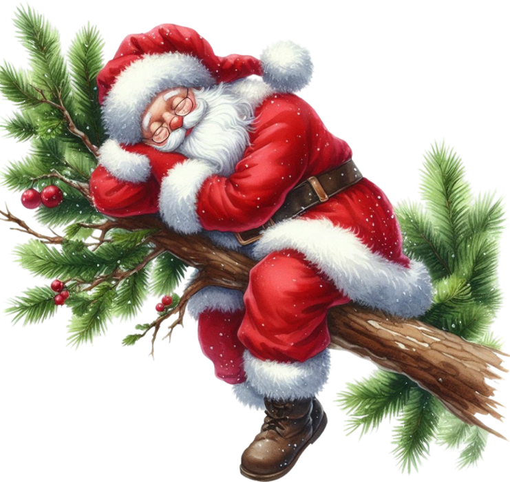 Motivtransfer 8248 Santa schläft auf einem Ast