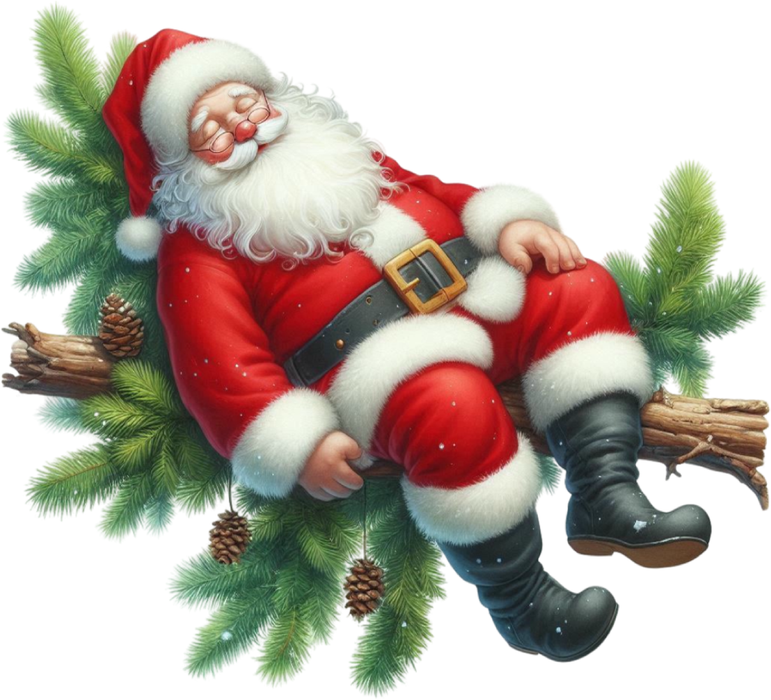 Motivtransfer 8250 Santa schläft auf einem Ast