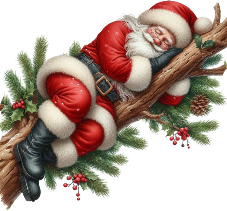 Motivtransfer 8252 Santa schläft auf einem Ast